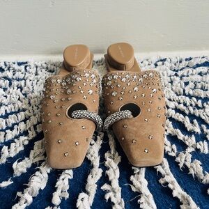 Embellished Tan Women's Mules